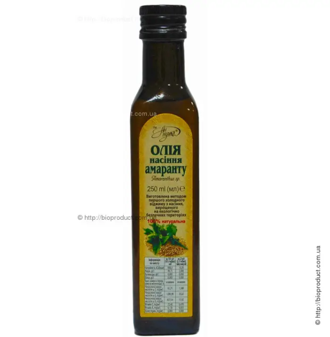 Олія насіння амаранту, 250 мл, скло темного кольору Киев - изображение 1