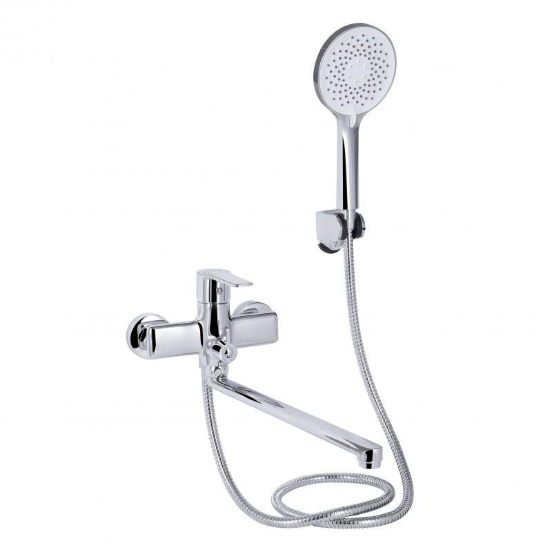 Смеситель для ванны с длинным поворотным изливом, c душевым гарнитуром Qtap Taurus QTTAU260CRM45663 Chrome Харьков - изображение 1