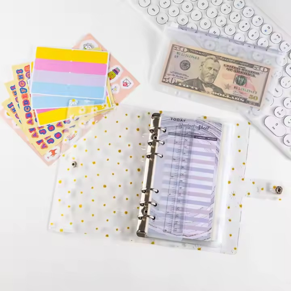 Блокнот-планер для финансов формат А6,планер бюджета и хранения денег,органайзер прозрачный с ромашками Каменец-Подольский - изображение 5