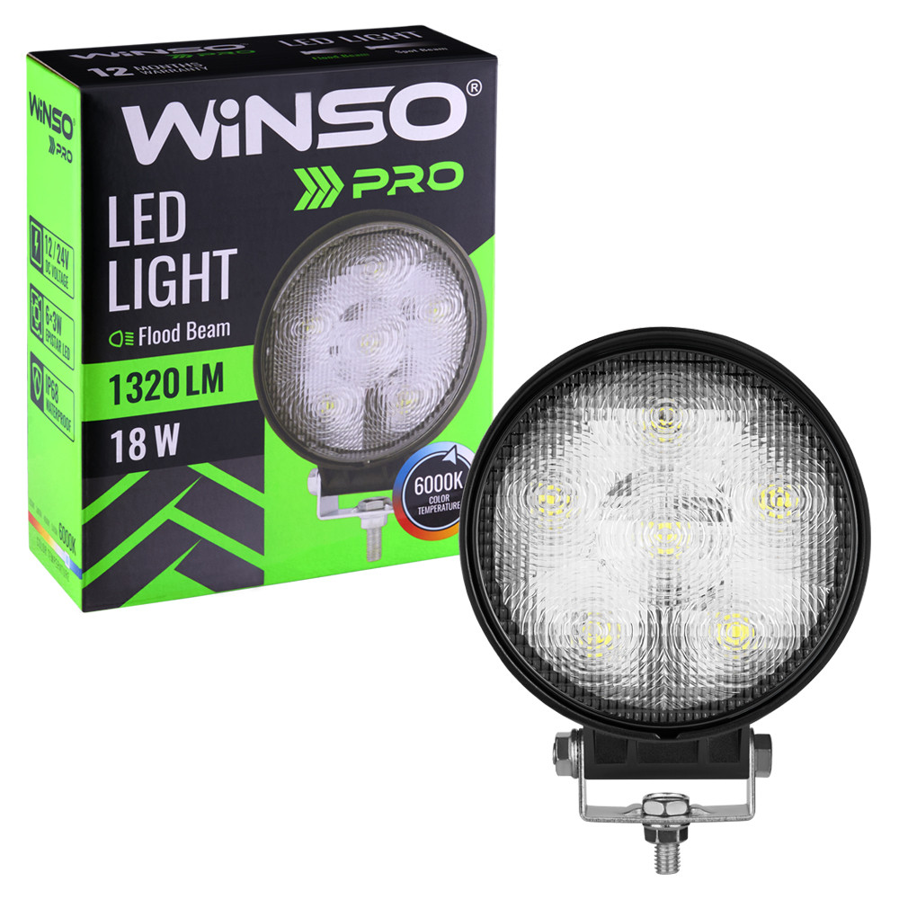 Фара светодиодная Winso Pro Epistar рассеянный 10-30V, 18W (6x3W), 1шт (780410) Львов - изображение 3