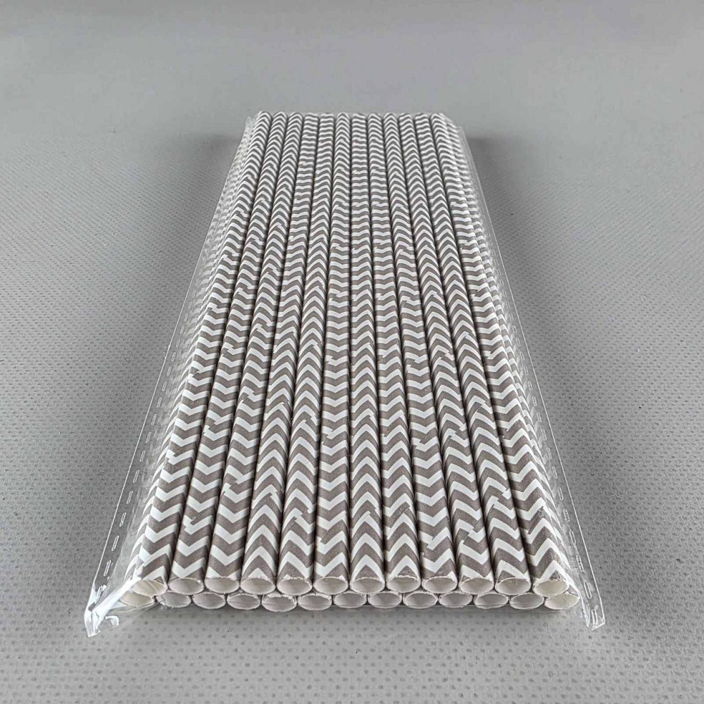 Соломка трубочка паперова Ø 5 мм 20 см "Ялинка" срібляста 25 шт (1 пачка) Харків - фото 2