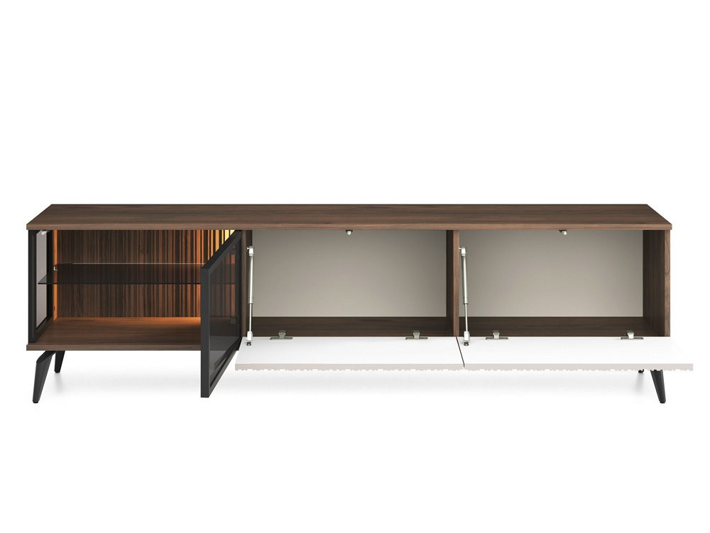 Тумба під ТВ з підсвіткою Вічі / Vici RTV180 3-дверна Горіх/кашемір Perfect Home Польща (PFH-091295) Дніпро - фото 2