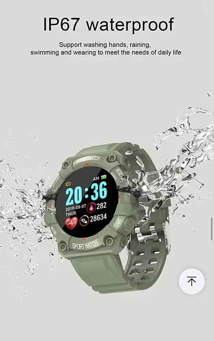 Cпортивные смарт часы 46 мм циферблат зеленый Киев - изображение 2