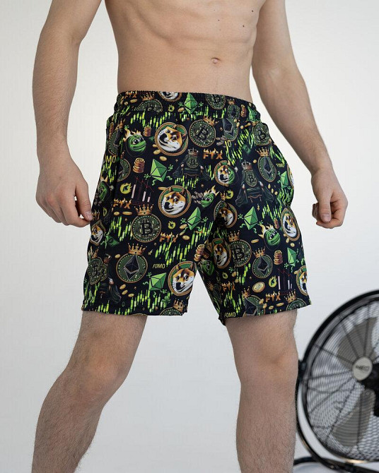 Пляжные шорты мужские черные Pobedov Vocation Kripta Киев - изображение 6