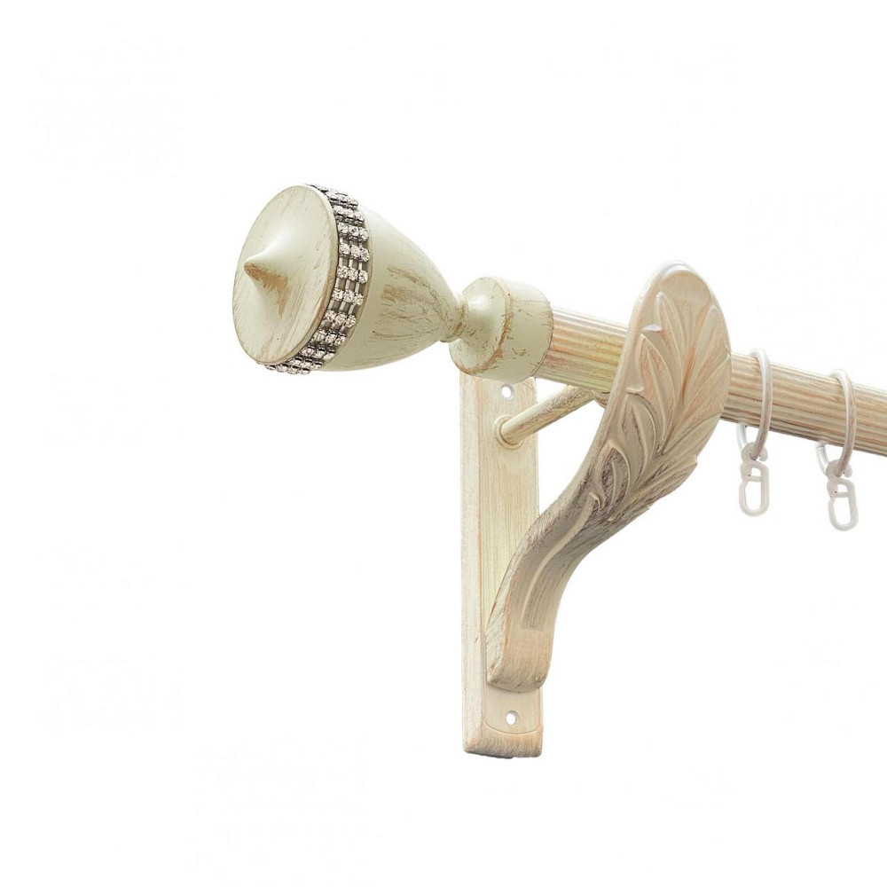 Карниз Orvit Етернія металевий однорядний ретро рифлена труба кільце металеве Біле Золото 25 мм 200 см (00-00021680) Львів - фото 1