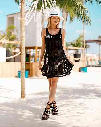 Пляжна накидка в`язана жіноча S чорний Київ