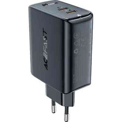 Зарядное устройство Acefast 2xUSB 50W (USB-C+USB-C) Gan A29 Fast Charger Black (6974316281443) Винница