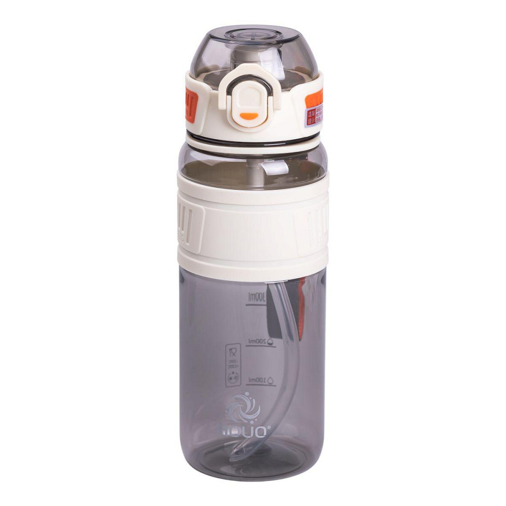 Спортивна пляшка з трубочкою та ремінцем, 750 мл, біла Київ - фото 1