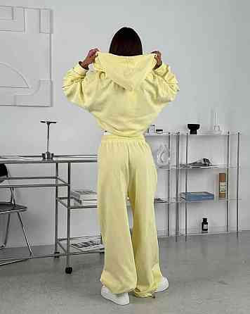 Женский стильный повседневный костюм двойка трехнить петля Лимонный, 46/48 Одесса