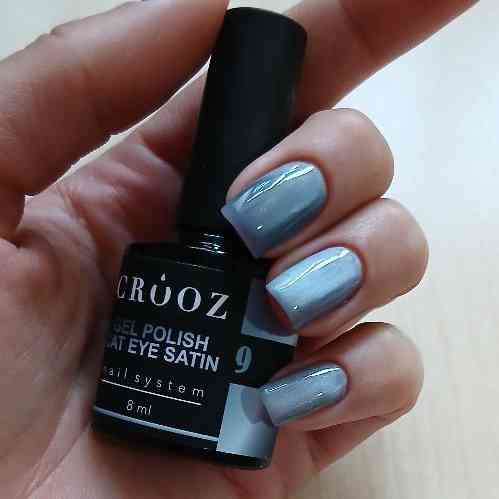 Гель-лак сатинова кішка Crooz №09 Satin Cat (елегантний сіро-блакитний) 8мл Херсон