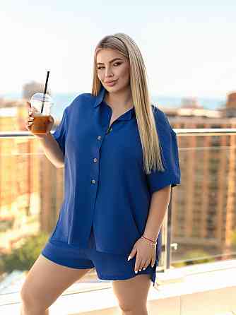 Костюм жіночий шорти і сорочка Costa Батал 50-52, Джинс Київ