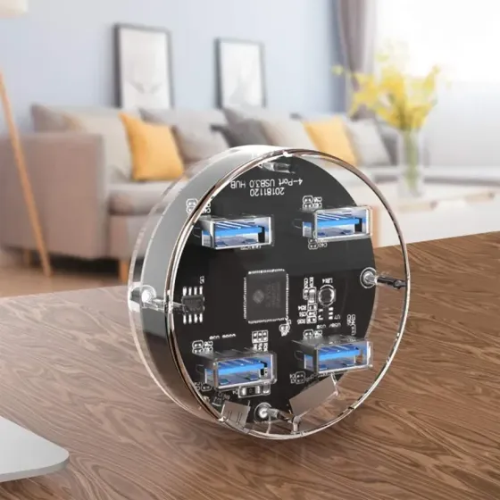 Прозрачный USB хаб на 4 порта, скорость до 5 Гбит/с Киев