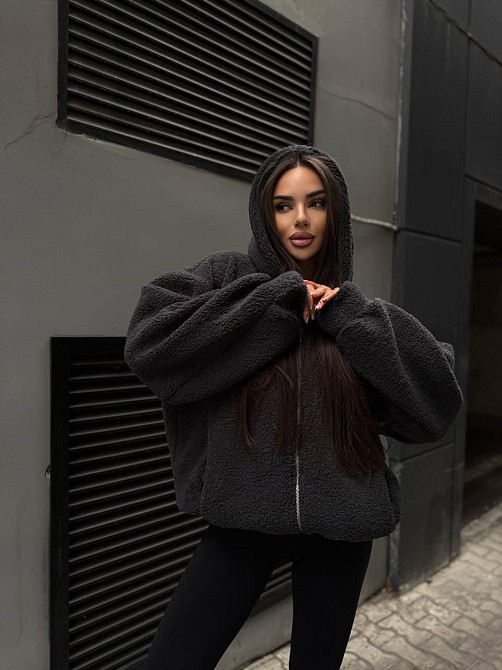 Жіночий повсякденне тепле хутряне хутро тенди Графіт Одеса - фото 5