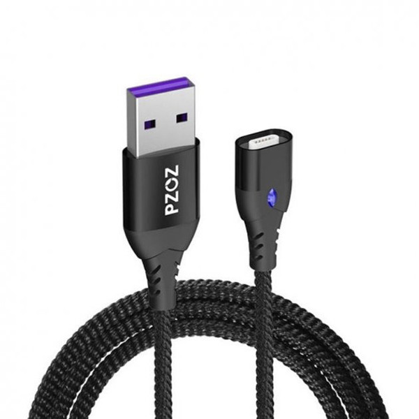 Магнітний кабель для заряджання PZOZ 5A без наконечника (Чорний, 1м) Николаев - изображение 2