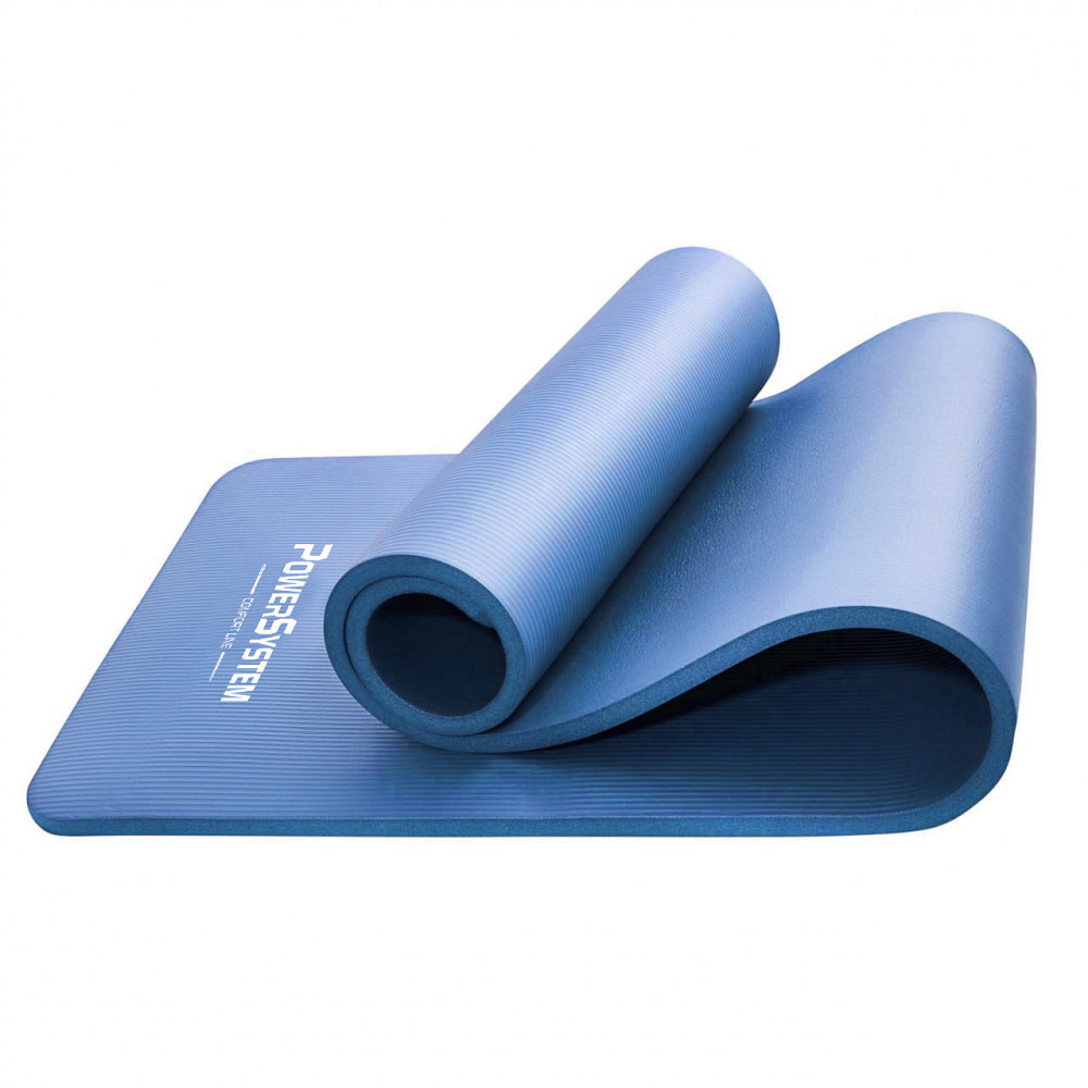 Коврик гимнастический для йоги фитнеса пилатеса Power System PS-4017 NBR Fitness Yoga Mat Plus Blue 180х61х1 Киев - изображение 2