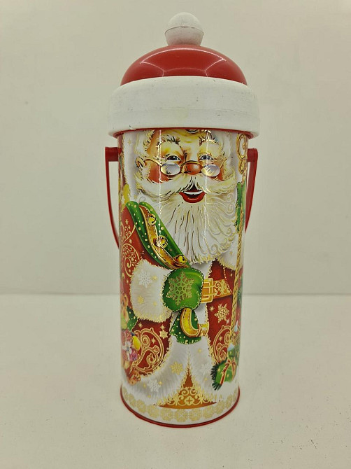 Новогодний тубус для конфет  средний /Дед Мороз и медвежонок(d-87*205mm) (1 шт) Харьков - изображение 2