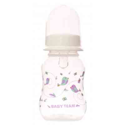 Бутылочка для кормления Baby Team с талией и силиконовой сос.125 мл (1111_белый) Винница