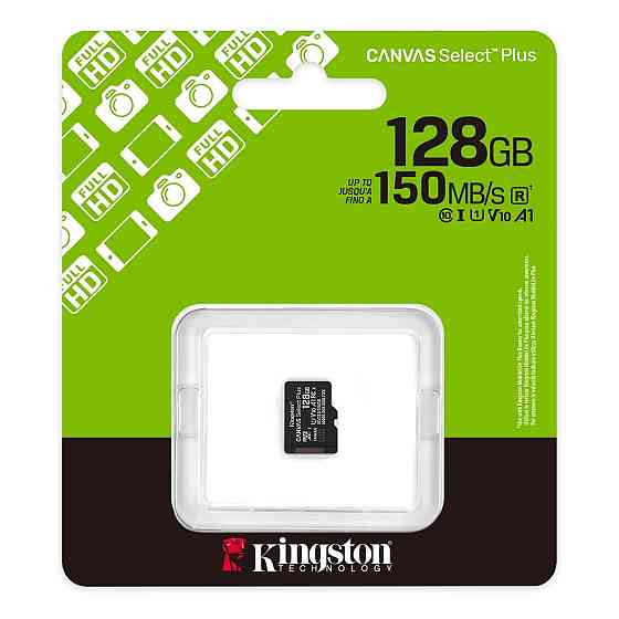 Карта памяти microSDXC Kingston Canvas Select Plus 128 GB Class 10 А1 UHS-1 R150MB/s Киев