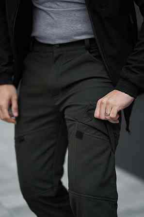 Чоловічі теплі штани карго Софтшелл Conqueror штани мікрофліс Спортивні штани Intruder з кишенями хакі Одеса
