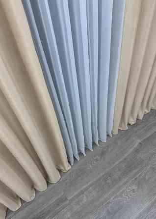 Шторная ткань бархат, высота 3м цвет бежевый 1550ш Киев