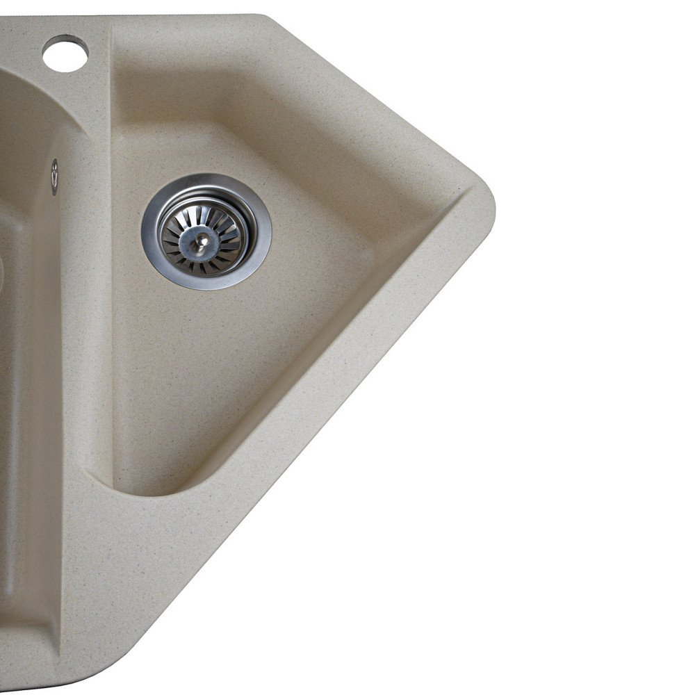 Гранитная мойка Globus Lux GARDA слоновая кость 1000х500мм Киев - изображение 6