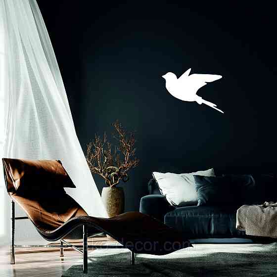 Декоративне настінне Панно «Пташка» Декор на стіну(ціна за 1шт) 30*21 см, Білий Київ