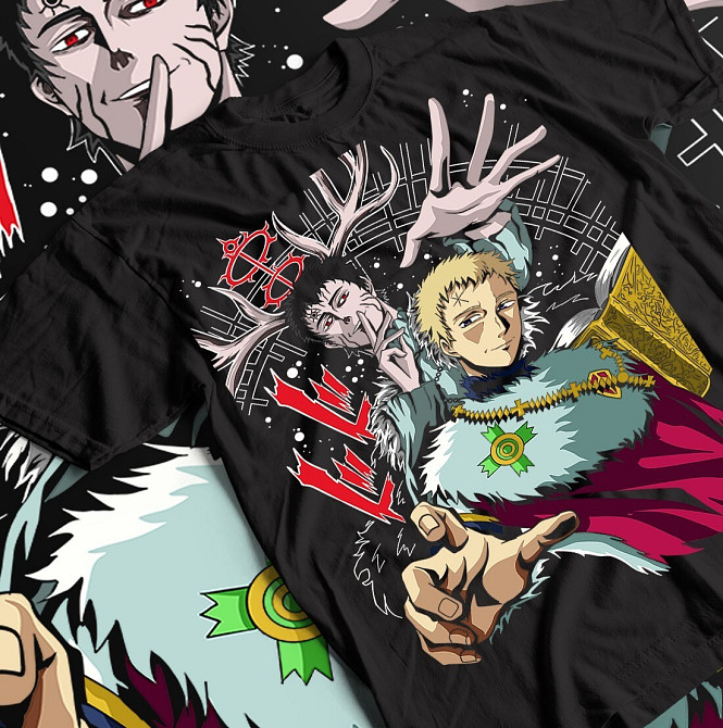 Футболка для хлопчика з аніме принтом Чорна конюшина оверсайз (зріст від 165 до 180) Чорний AnimeJ0271m Дніпро - фото 1