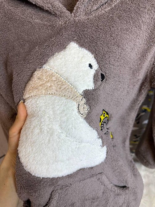 Піжама флісова жіноча Коричневий 2XL Харків - фото 2