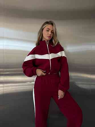 Жіночий стильний повсякденний костюм з акцентними вставками трьохнитка п'єньє Одеса