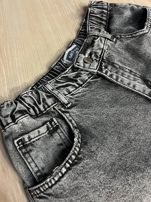 Шорти жіночі джинсові Sherocco 393 бермуди довгі з манжетами талія на резинці сірі, сірий, 26, 26, 76 см, 107 см Київ - фото 3