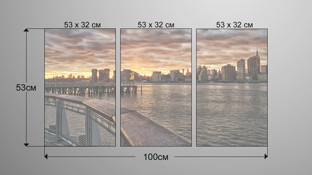 Модульная картина Город Закат Art-10_3А Киев - изображение 3