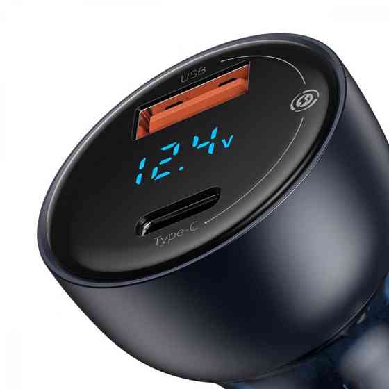 Автомобільний зарядний пристрій Baseus Particular Digital Display QC+PPS Dual Quick Charger Car Charger 65W Dark Gray Київ