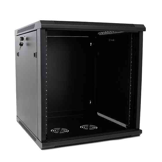 Шафа Merlion 15U, 600*600*768 (Ш*Г*В)мм  загартоване скло, чорна, сталь 1,2мм з замком Київ
