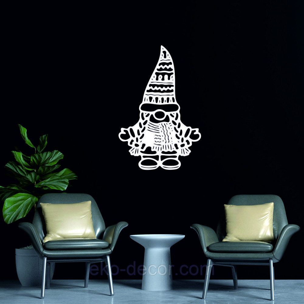 Декоративное настенное Панно «Гном», Декор на стену 90*59 см, Белый Киев - изображение 4