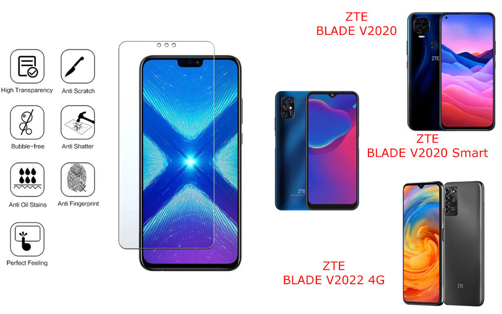 Защитное стекло NeoGlass для ZTE BLADE V2020, V2020 Smart, V2022 4G – ультрапрозрачное и устойчивое Киев - изображение 4