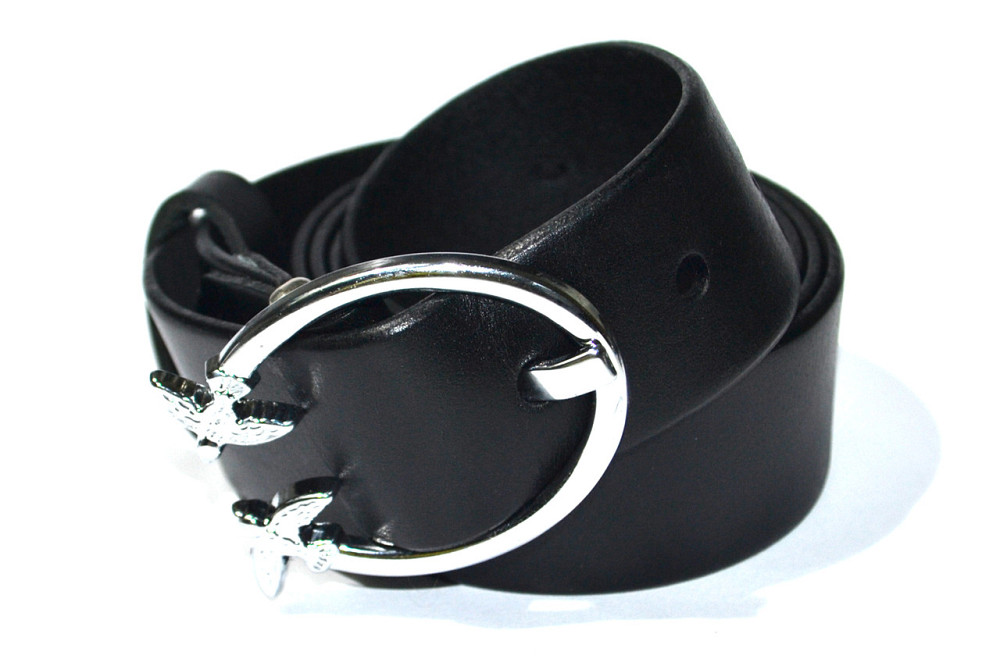 Шкіряний ремінь жіночий чорний 1200х35 мм Одеса - фото 4