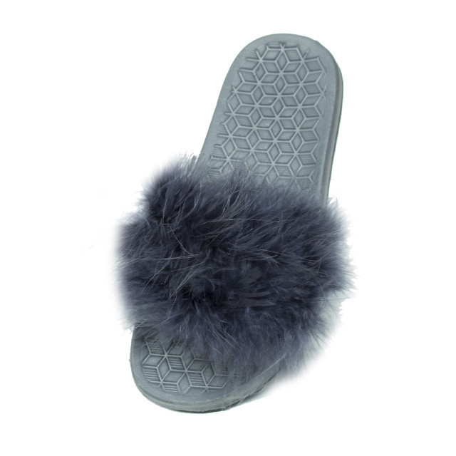 Шлепанцы женские серые пушистики PaGo (36,37) 23,5 см Одесса - изображение 4