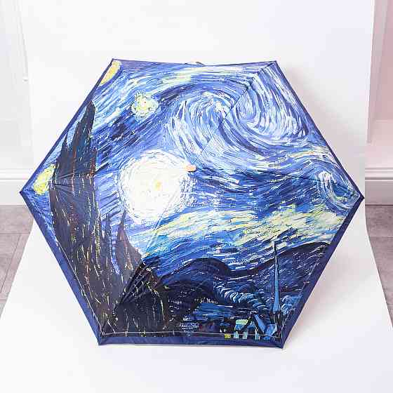 Парасолька механічна Ван Гога «Зоряна ніч» міцна надійна з поліестеру діаметр 91 см HP-23-1BL Коломыя