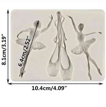 Молд силиконовый Балерины и пуанты 104 на 81 мм серый Киев