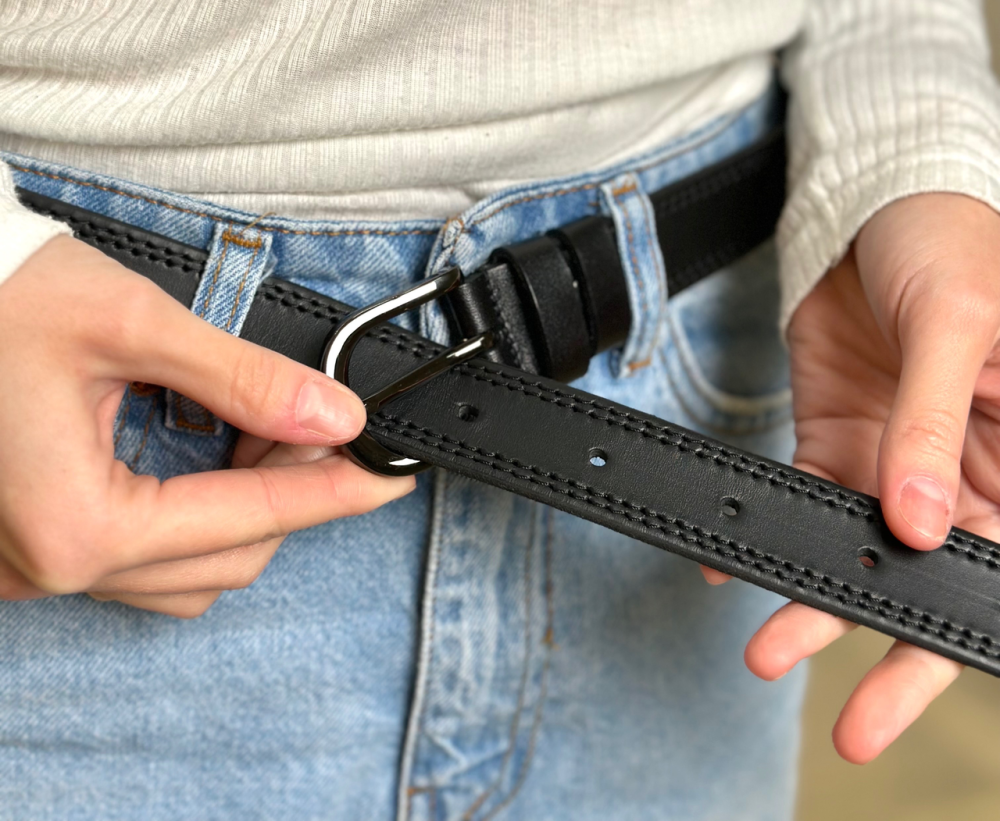 Класичний чорний ремінь 7096 Київ - фото 1