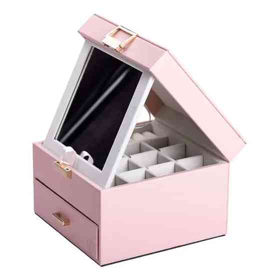 Yiwu Скринька для прикрас з еко шкіри 2 яруси органайзер для ювелірних виробів HP-5-2P Коломыя