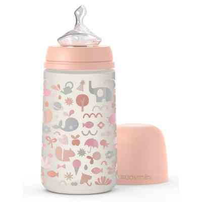 Бутылочка для кормления Suavinex Memories Истории малышей 270 мл, соска медленный поток оранж (307118) Винница