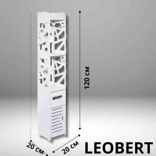 Підлогова шафа пенал Leobert Cubic 120 см для ванної кімнати вузька меблі з полицями та дверцятами Київ