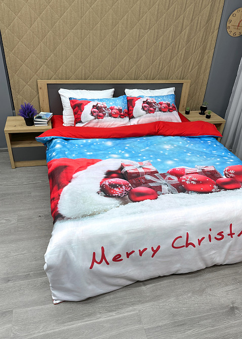 Комплект постельного белья Фланель, Евро 200х220 с Рождественским (Новогодним) принтом (88-203) Киев - изображение 5