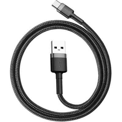 Дата кабель USB 2.0 AM to Type-C 2.0m 3A Gray-Black Baseus (CATKLF-CG1) Винница