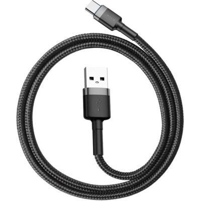 Дата кабель USB 2.0 AM to Type-C 2.0m 3A Gray-Black Baseus (CATKLF-CG1) Вінниця - фото 1