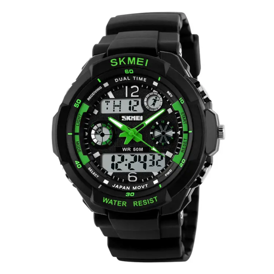Дитячий спортивний наручний годинник Skmei 1060 s-shock Зелений Київ