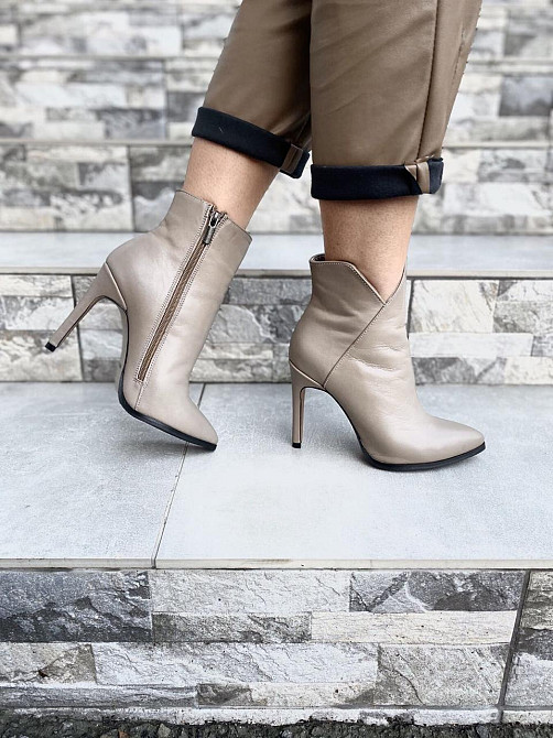 Nivelle Черевики жіночі NIVELLE капучино натуральна шкіра 35р. каблук 10см (3927) Коломия - фото 1