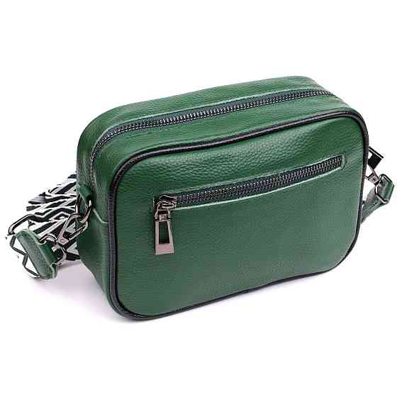 Стьобана жіноча сумка з натуральної шкіри Зелений (Vintage) Київ