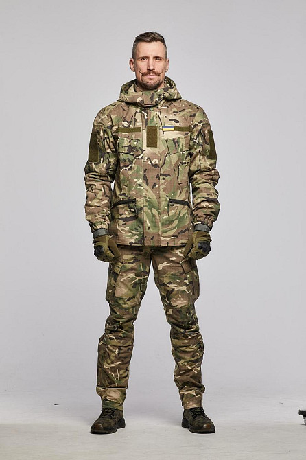 Тактичні військові штани мультикам ріп-стоп, бойові штурмові літні штани з затяжками під колінами Львів - фото 2